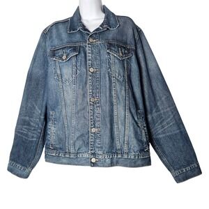 Old Navy Womens Denim Jacket Classic Blue Jean Trucker Style Size Large L G G